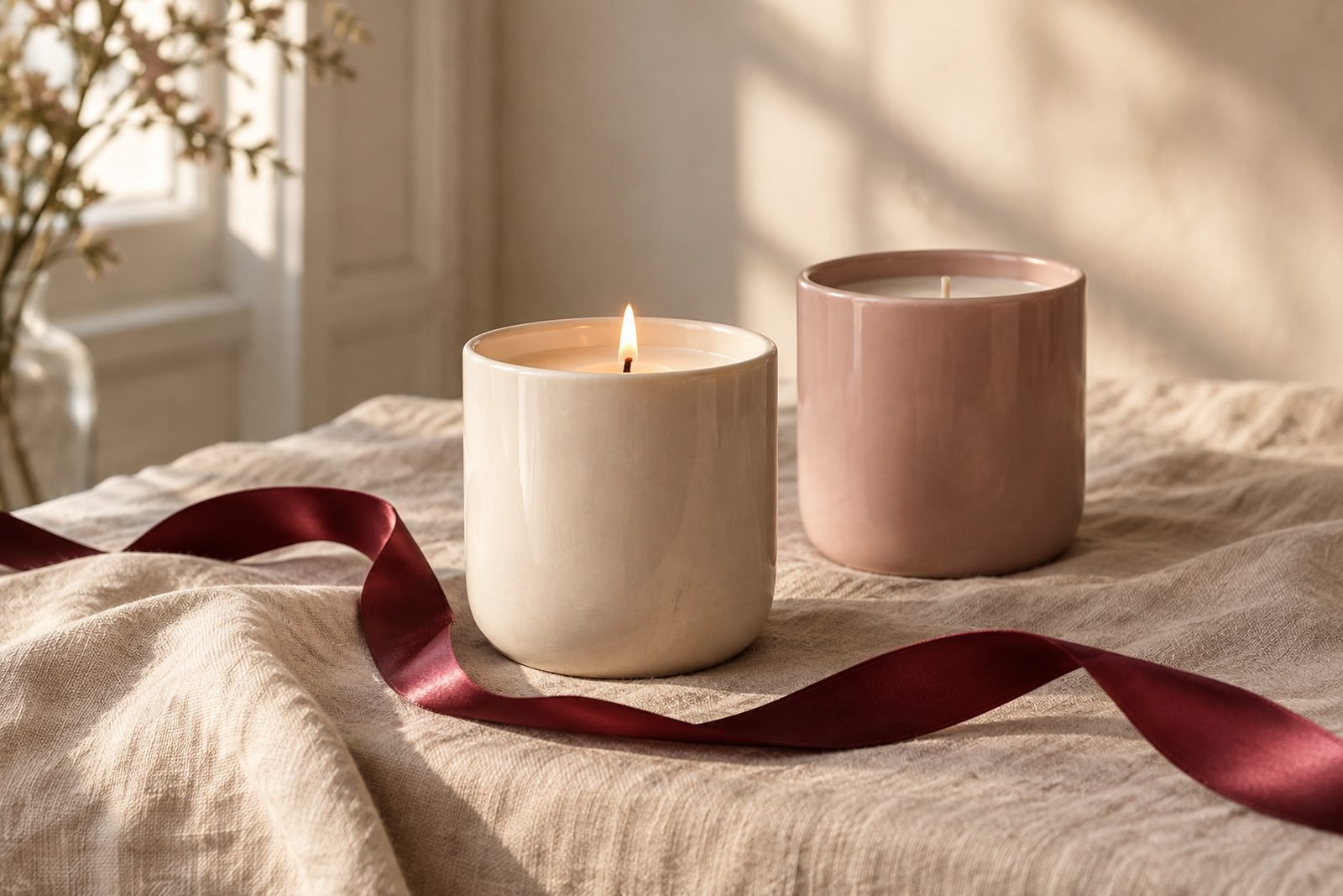 A labelled jar candle presented with its gift box