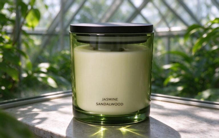 Olive Green Jar Candle | Jasmine & Sandalwood
