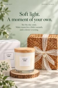 wooden lid candle gift - view 1