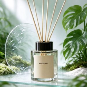 clear cylindrical diffuser bottle - product view 2
