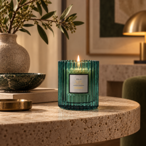 Textured glass scented candle presentation - view 7