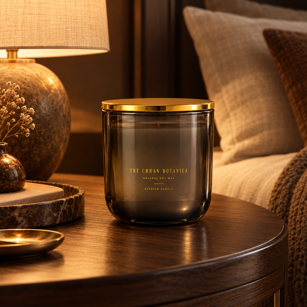 Smoky Black Soy Candle with Gold Lid