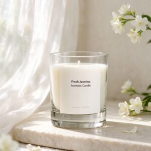 clear glass jar candle with gift presentation