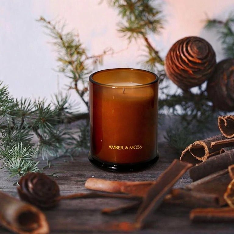 Amber Soy Wax Candle with Kraft Packaging