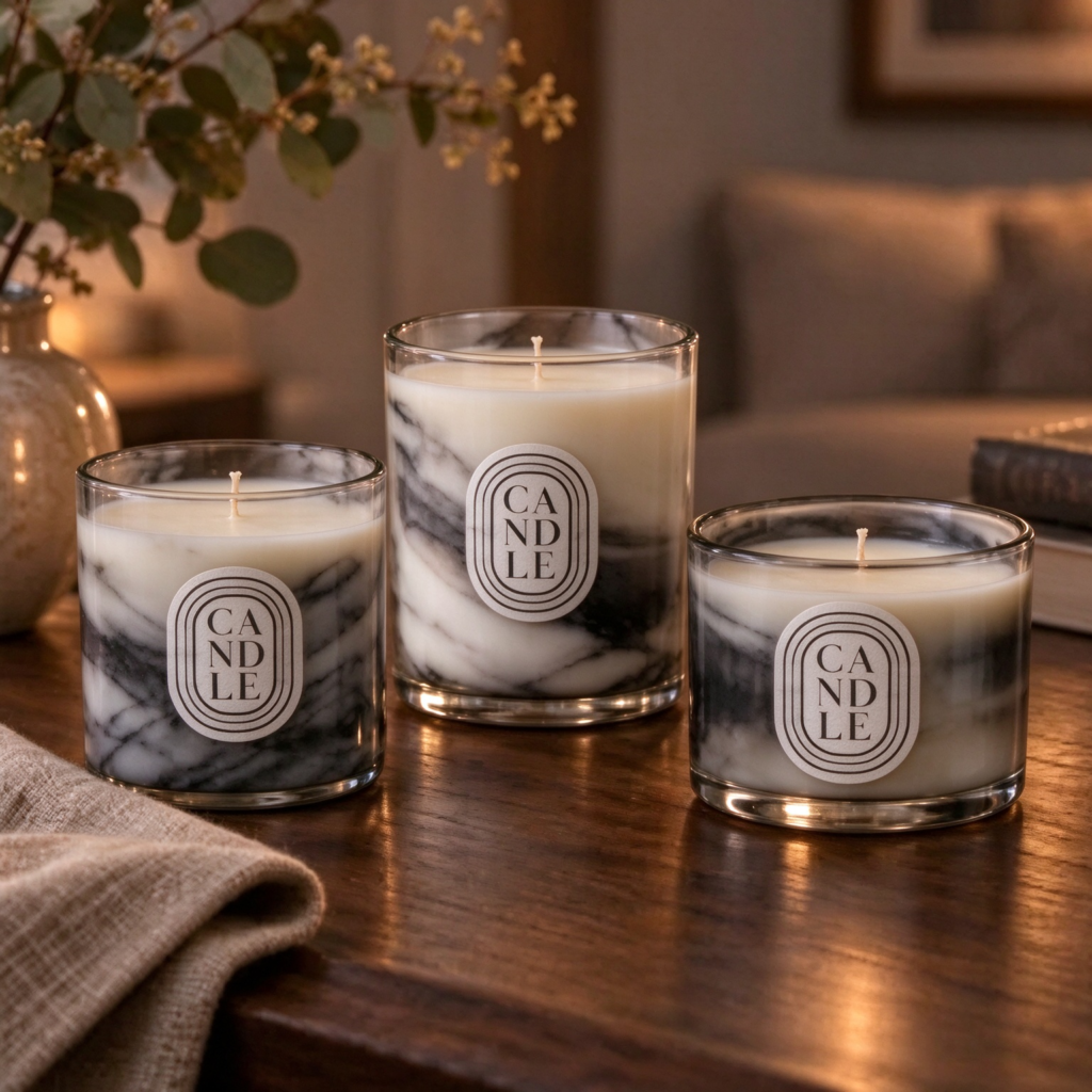 Marble Patterned Candle | Whispers of Marble