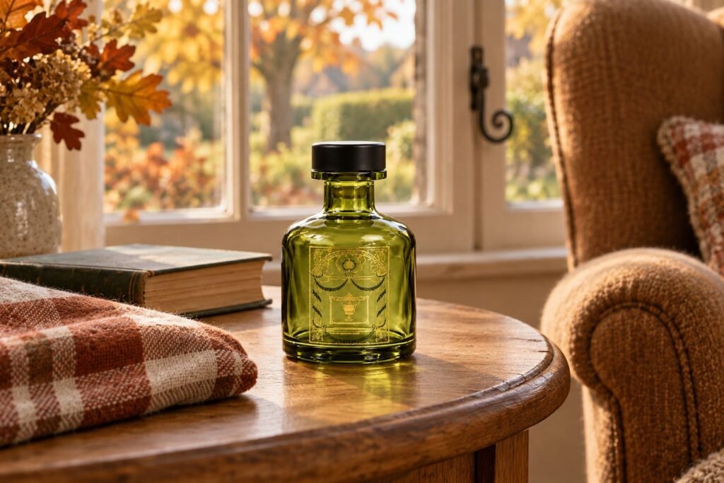 Embossed Diffuser Bottle in Amber or Green | Empty