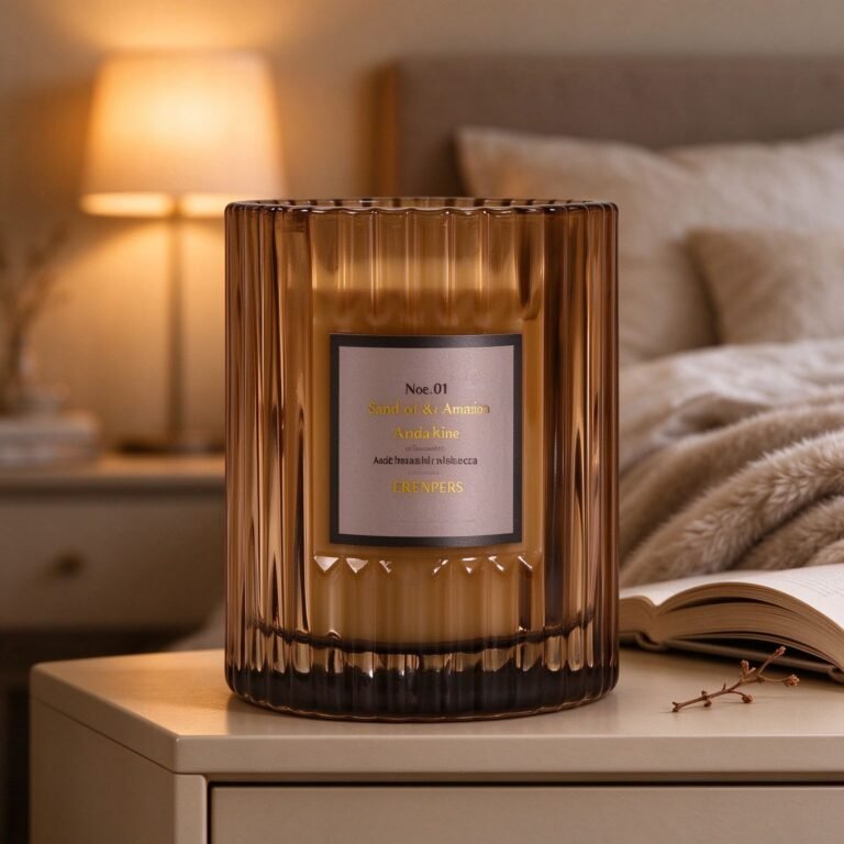 Ribbed Amber Candle with Soy Wax