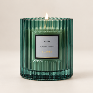 Textured glass scented candle presentation - view 6