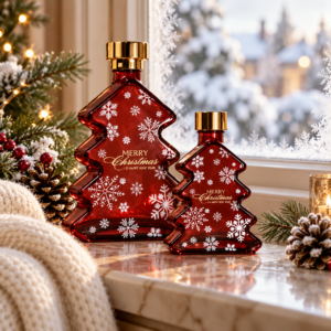 Seasonal glass vessel with snowflake decoration - view 5
