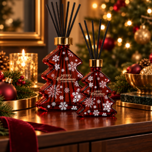 Seasonal glass vessel with snowflake decoration - view 6