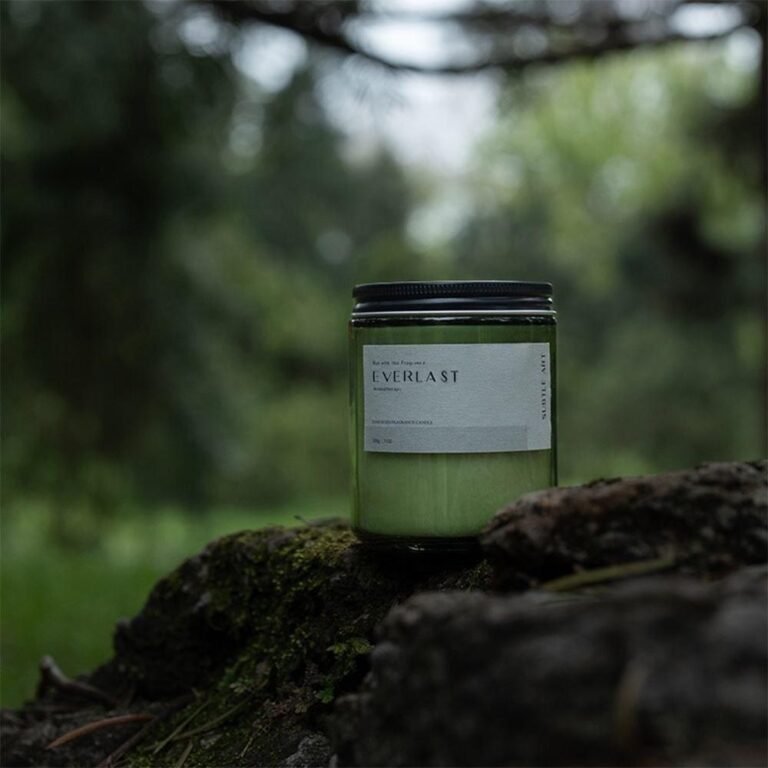 Green Glass Scented Candle | Lavender Lemon