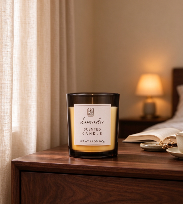Glass Candle Gift Set with Four Soy Wax Candles