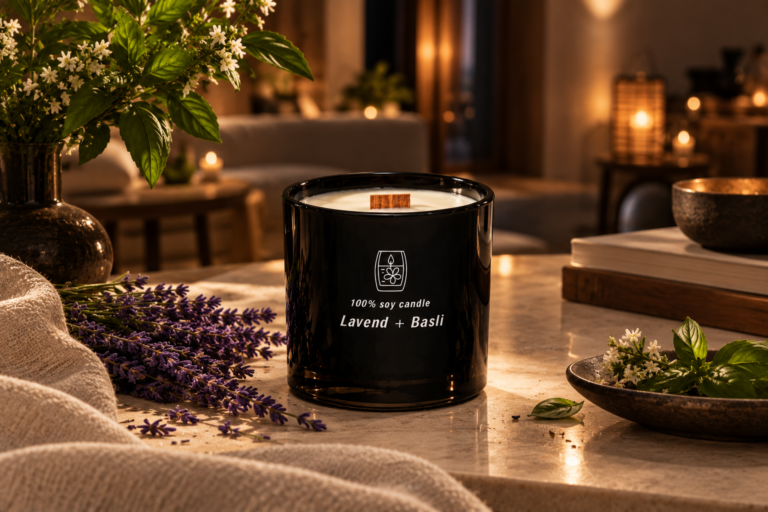 Wood Wick Soy Candle with White Vessel and Gift Box